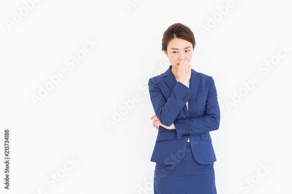 Fototapeta 不安な女性　ビジネス