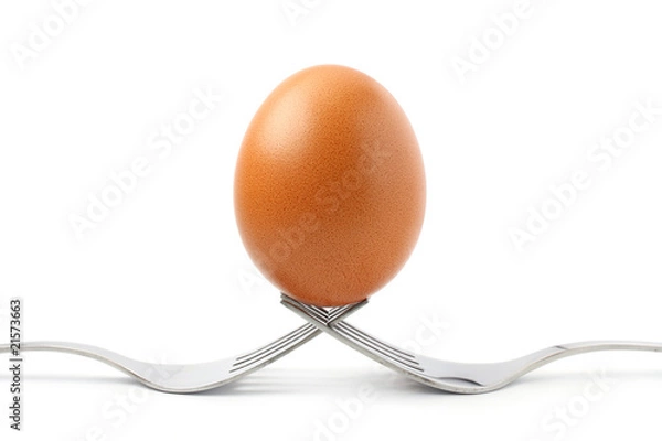 Fototapeta Egg On Fork