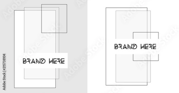 Fototapeta rectangles with different shades of gray geometric minimalist logo