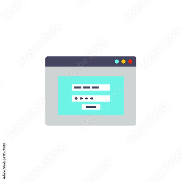 Fototapeta code in the browser icon. Element of cyber security icon for mobile concept and web apps. Colored code in the browser icon can be used for web and mobile