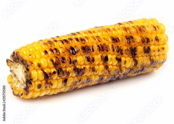 Fototapeta corn grilled on a white background