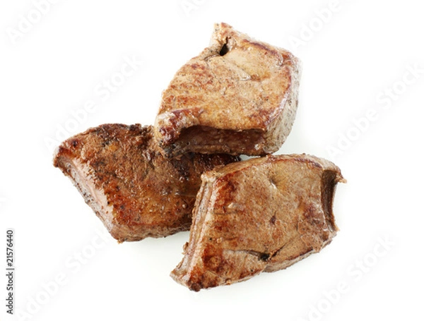 Obraz pieczona wątroba na białym tle