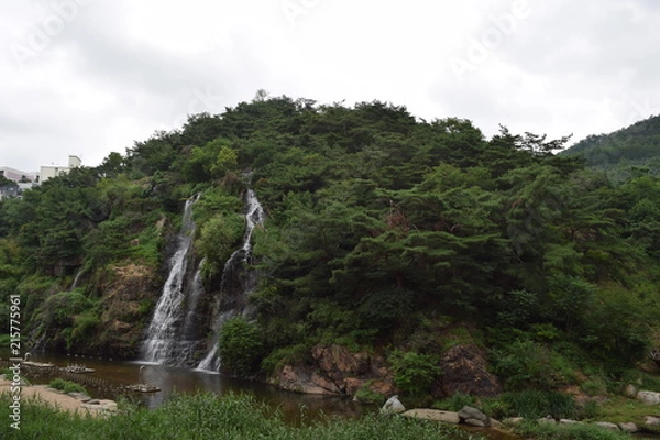 Obraz Waterfall on a Mountain