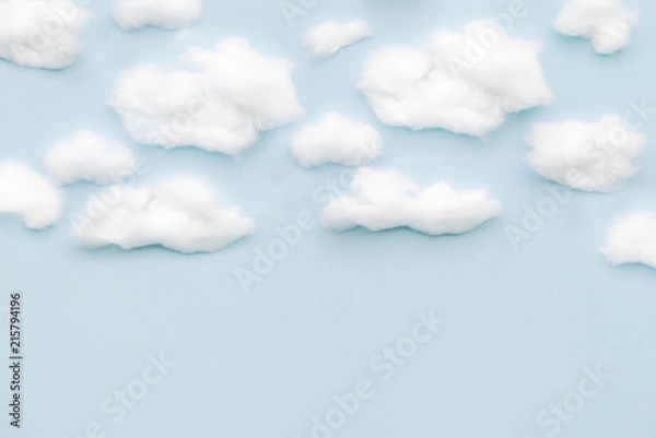 Fototapeta The background of sky and clouds In shades of pastel blue tones.