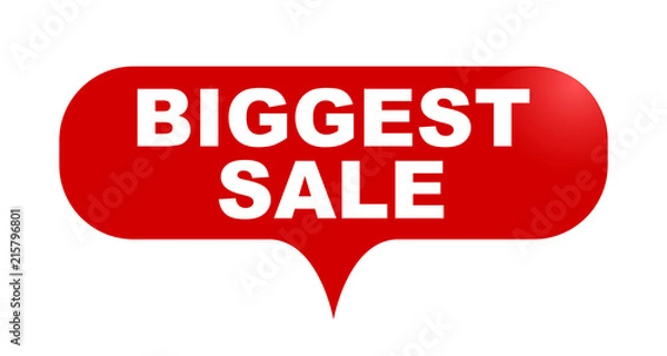 Fototapeta red vector bubble banner biggest sale