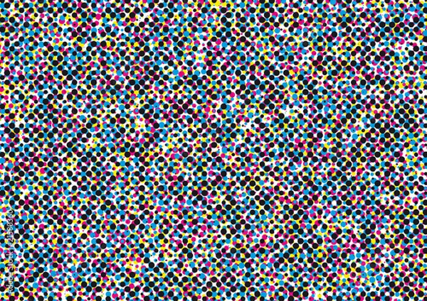 Fototapeta cmyk dot pattern, four color print raster, vector