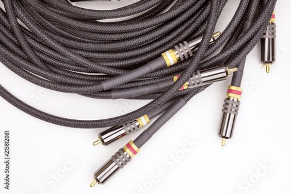 Obraz Kable audio-wideo na białym tle