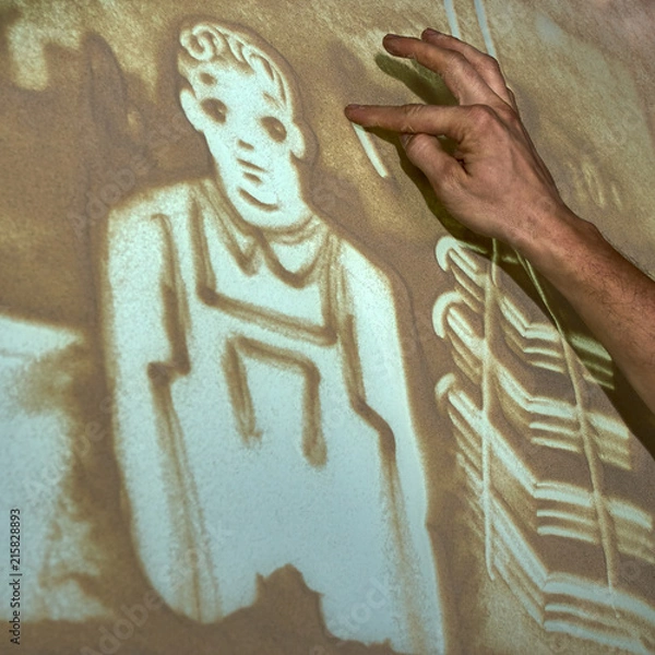 Obraz Artist paints sand
