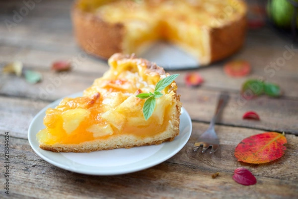 Obraz Apfel-Wein-Torte