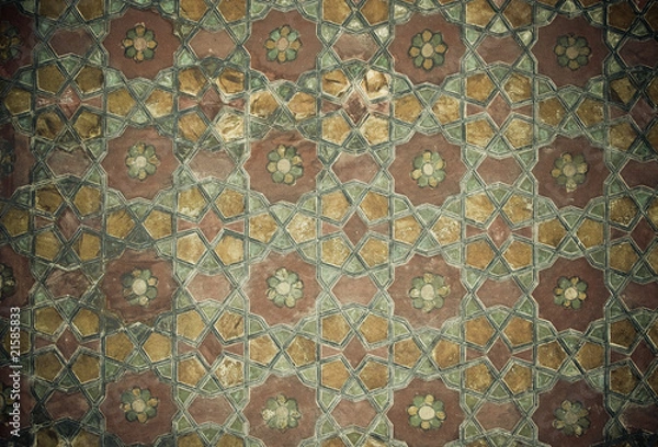 Fototapeta Tiled background with oriental ornaments .