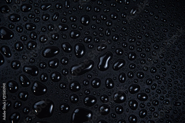 Obraz Drops of water on black background.