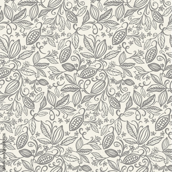 Obraz cacao beans seamless pattern