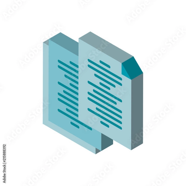 Obraz Copy isometric right top view 3D icon
