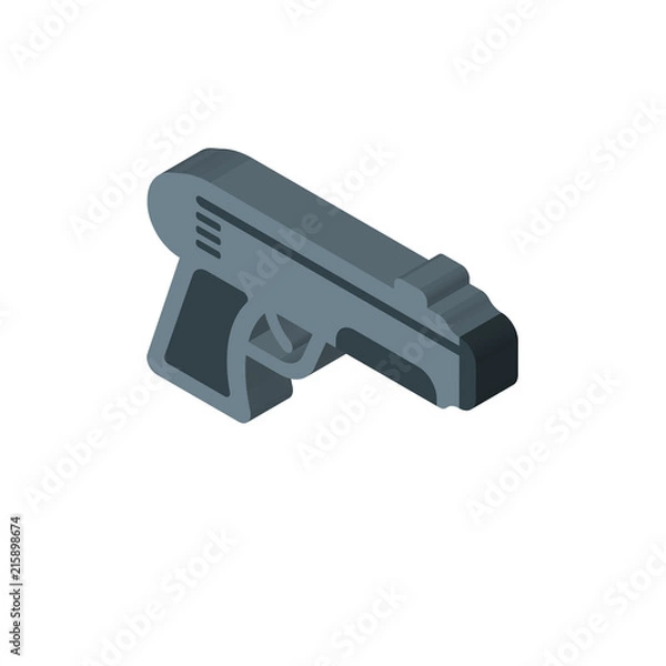 Obraz Gun isometric right top view 3D icon