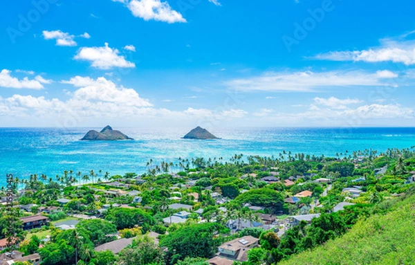 Obraz ハワイ　オアフ島カイルア・ラニカイビーチ「天国の海」