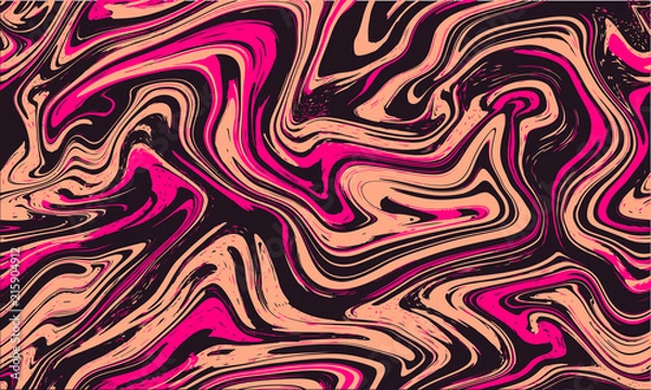 Fototapeta Marble texture seamless background.Pink,violet,purple abstract pattern.Seamless liquid fluid marbling flow effect for cover,fabric,textile,wrapping or print background.Ebru style,aqua ink.Vector.