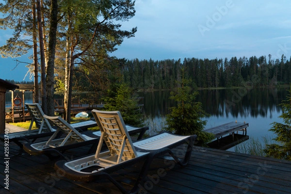 Fototapeta Dawn on the Uzhin Lake