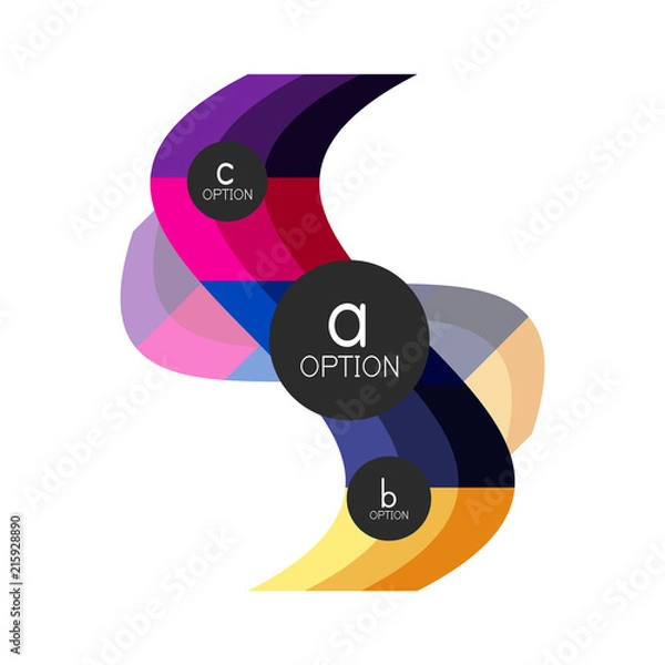 Obraz Abstract colorful geometric option infographics design template with sample abc options. Abstract background for business presentation or information banner