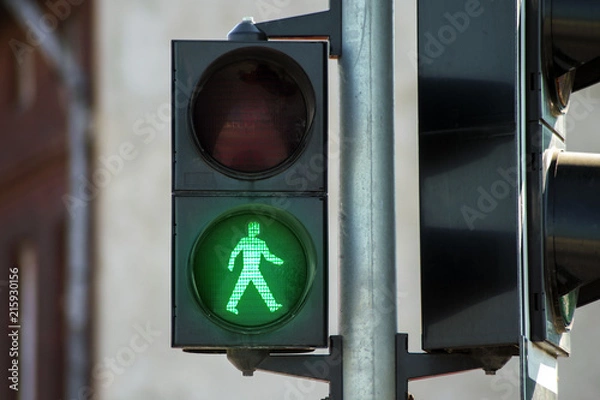 Fototapeta green traffic light