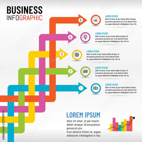 Obraz Business infographics for presentation template, Vector illustration