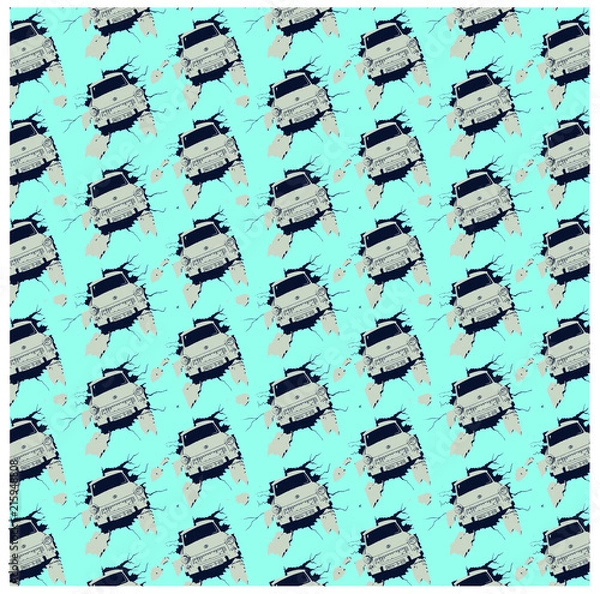 Fototapeta Crashed Car Pattern 