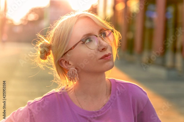 Fototapeta Portret przy zachodzie słońca