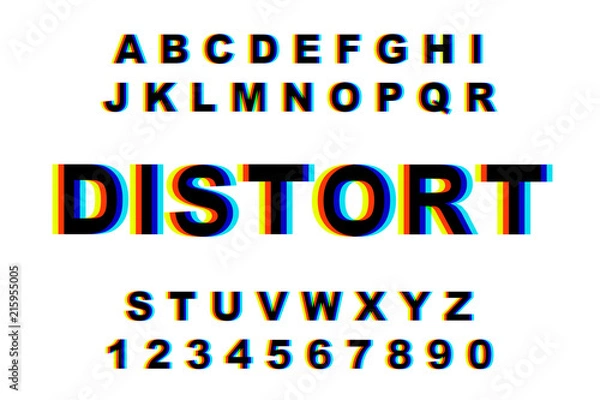 Fototapeta Vector distorted glitch font