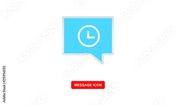 Fototapeta message icon with time symbol vector icon