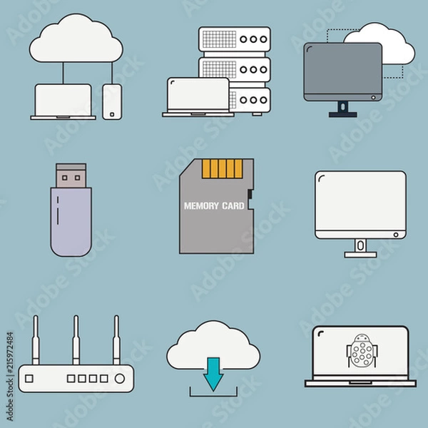 Obraz Icon Computer network concept.