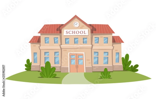 Obraz School building. Vector illustration.