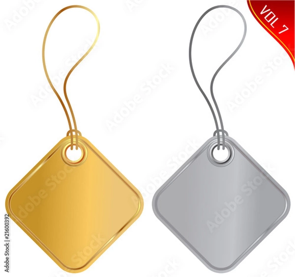 Fototapeta Gold and silver tags