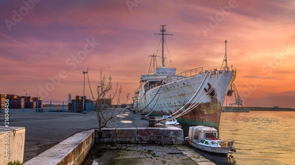 Obraz Rijeka, Croatia. 04.02.2018 Ex Yugoslav president Tito's ship Galeb. Old ship anchored in the Port of Rijeka.