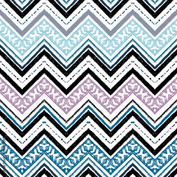 Fototapeta Seamless ethnic zigzag chevron pattern