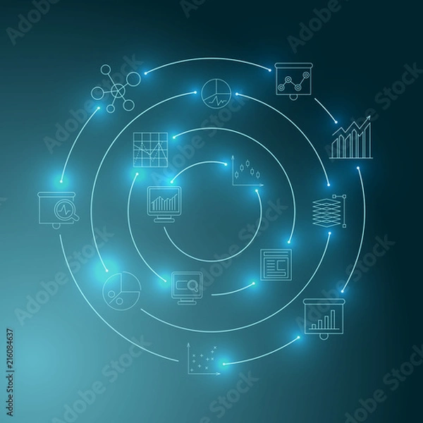 Fototapeta data analytics concept background, big data concept