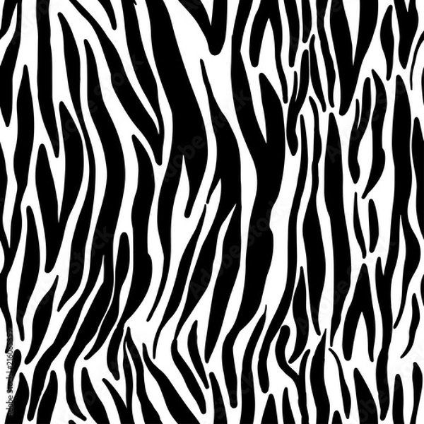 Fototapeta Vector illustration seamless pattern floral animal fur print background. Hand drawn style, texture wallpaper, fashion fabric, textile. Abstract skin pelage.