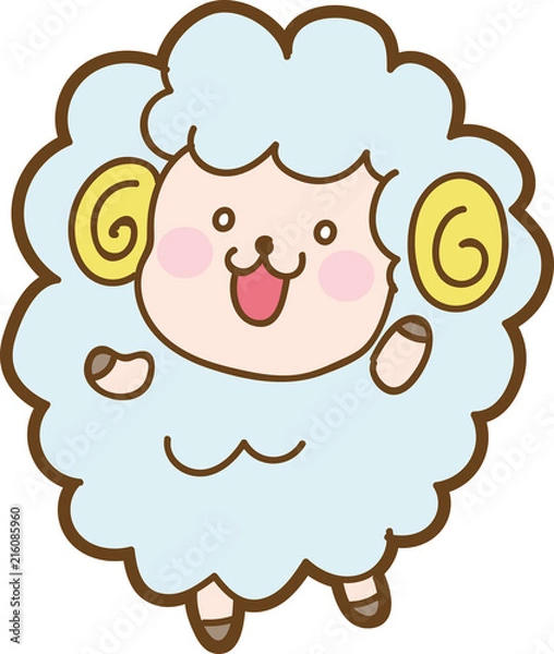 Obraz かわいいひつじのイラスト素材