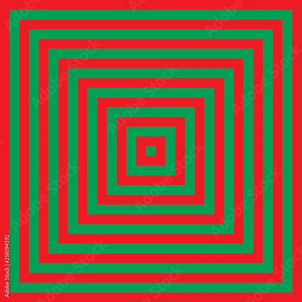 Fototapeta Red and green square illusion