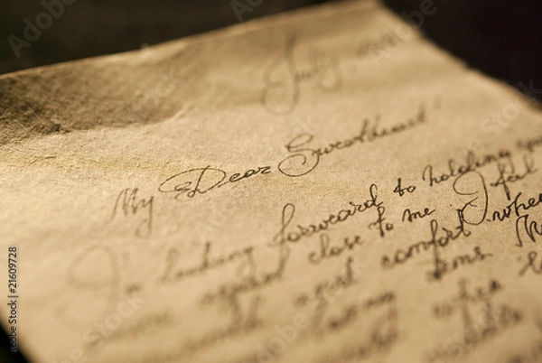 Fototapeta Stary list miłosny