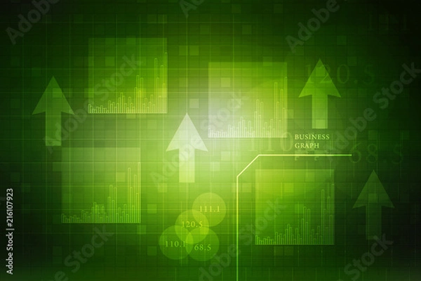 Fototapeta 2d rendering Stock market online business concept. business Graph 
