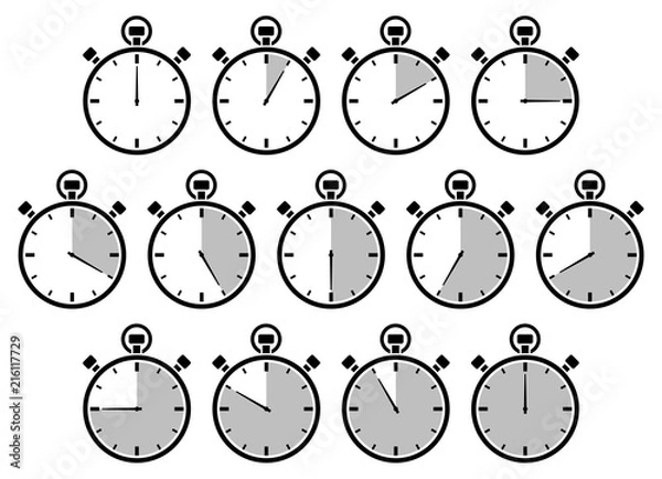 Obraz 13 Stopery Ikona Grey Time