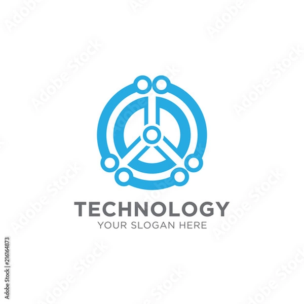 Fototapeta Abstract technology logo template vector icon