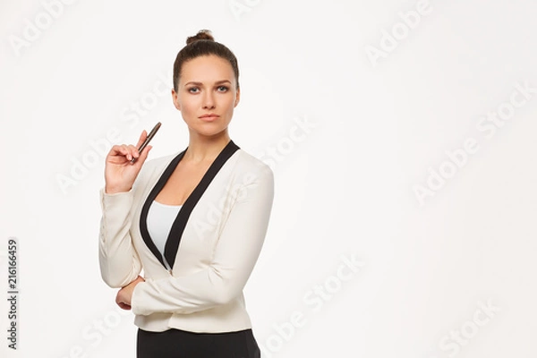 Obraz business lady with  pen