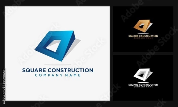 Obraz abstract square construction logo
