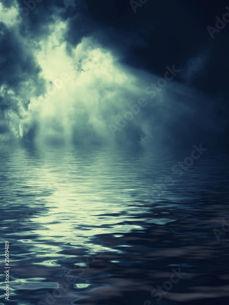 Obraz nightly clouds over the water