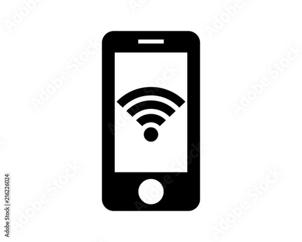 Fototapeta signal phone black silhouette image vector icon logo symbol