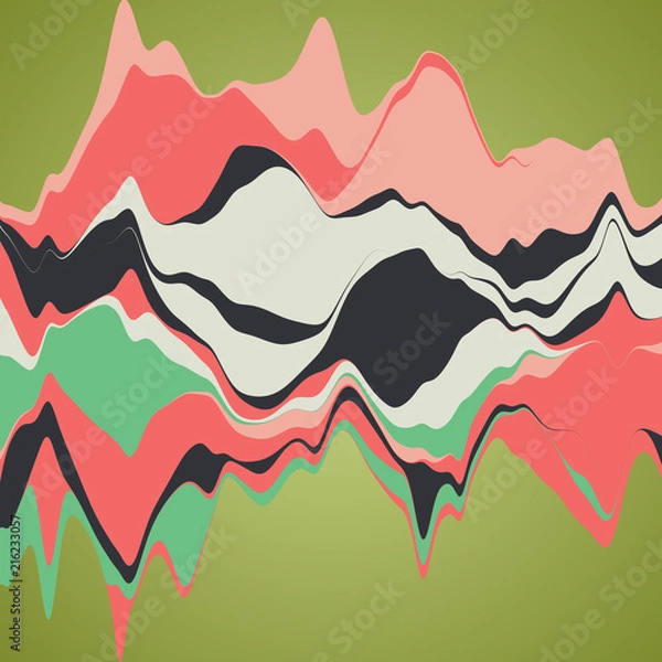 Obraz Big data visualization. Streamgraph. Futuristic infographic. Inf