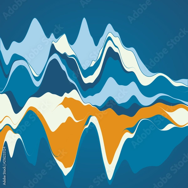 Obraz Big data visualization. Streamgraph. Futuristic infographic. Inf