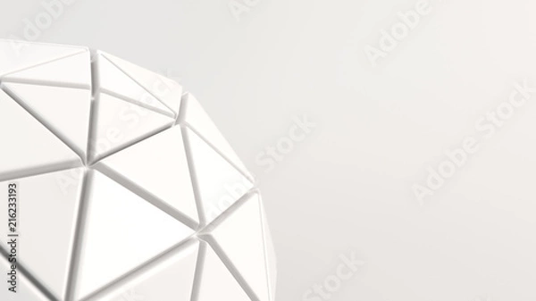 Fototapeta White sphere on the white surface