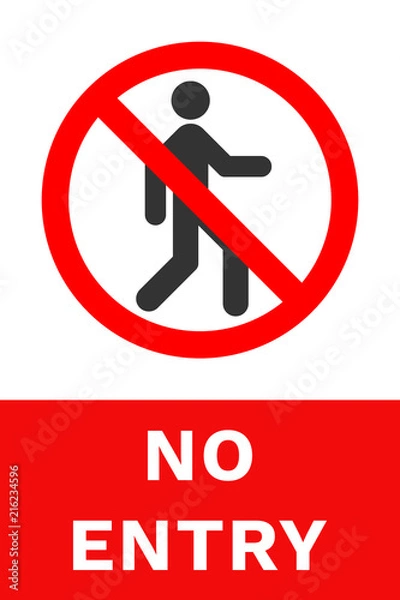 Obraz NO ENTRY sign. Vector.