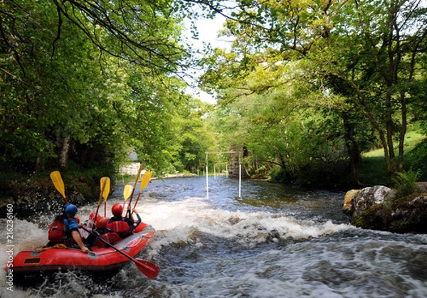 Fototapeta Rafting Biała Woda W Snowdonia w Północnej Walii.